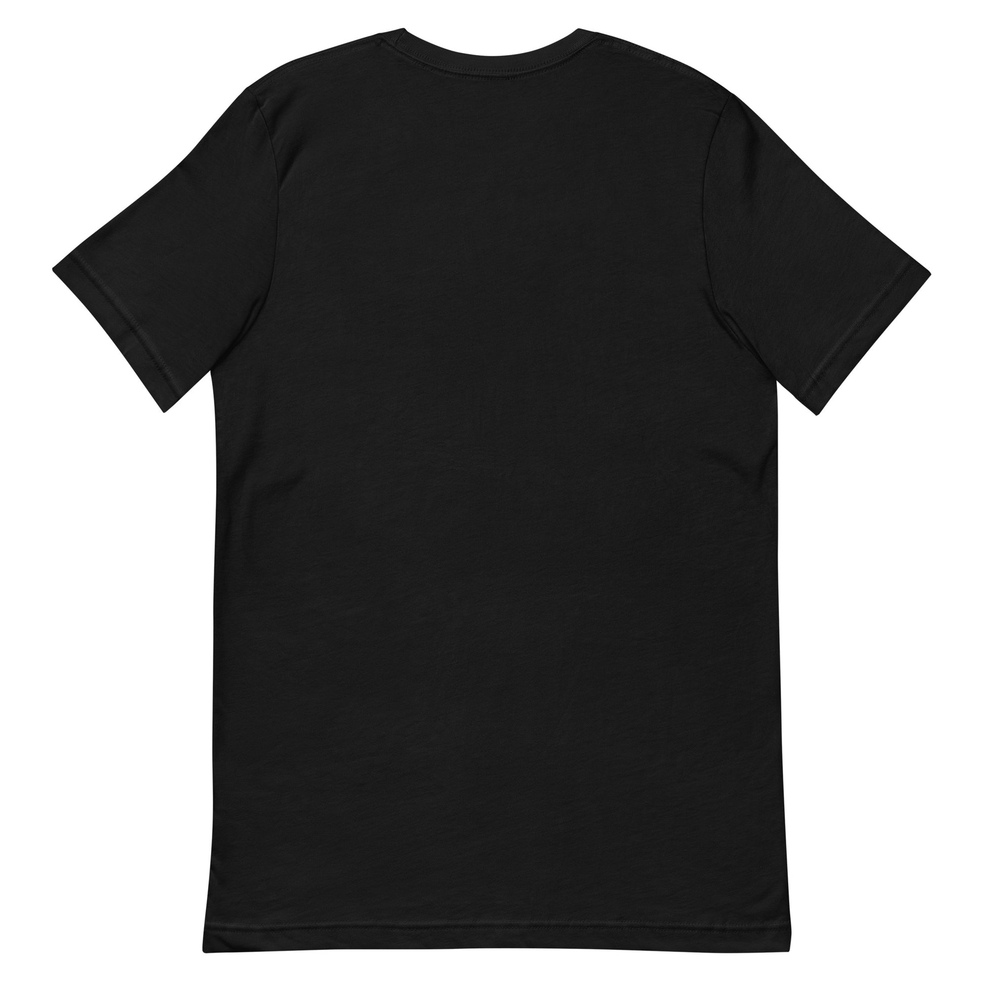 Back view of the Hellbeing Overlord unisex black t-shirt