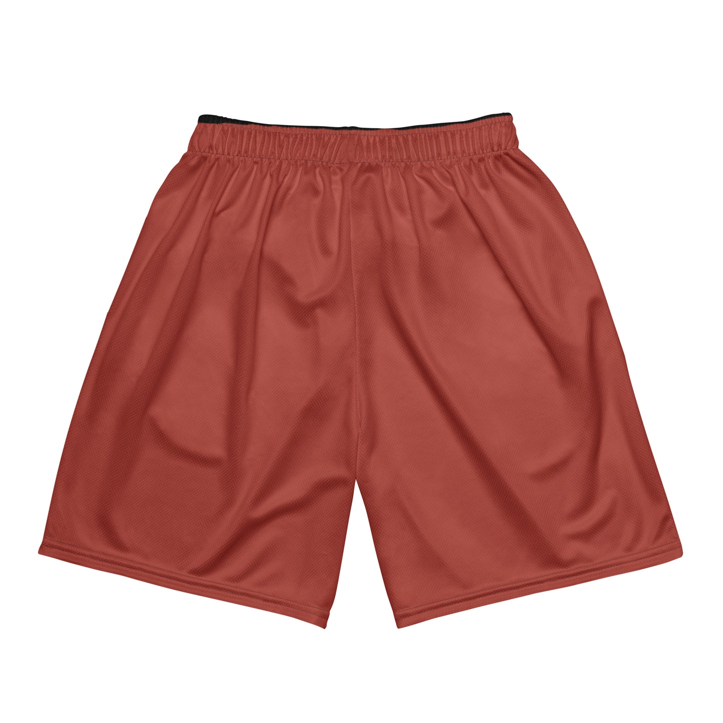 Back view of the Hellbeing recycled mesh shorts in Red