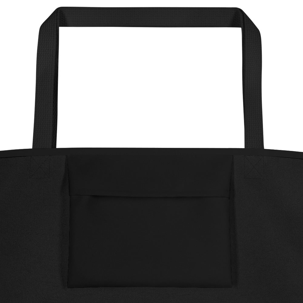 Inside view of Hellbeing skull logo black large tote bag