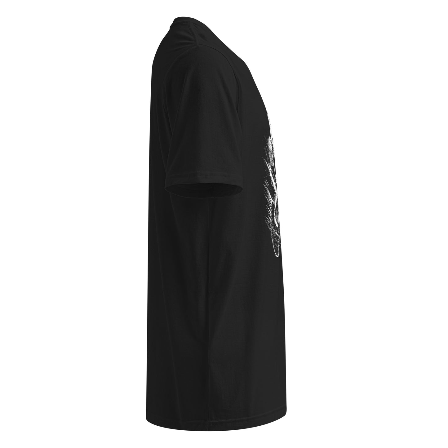 Right side view of the Hellbeing Under Armour Cycling skeleton black t-shirt