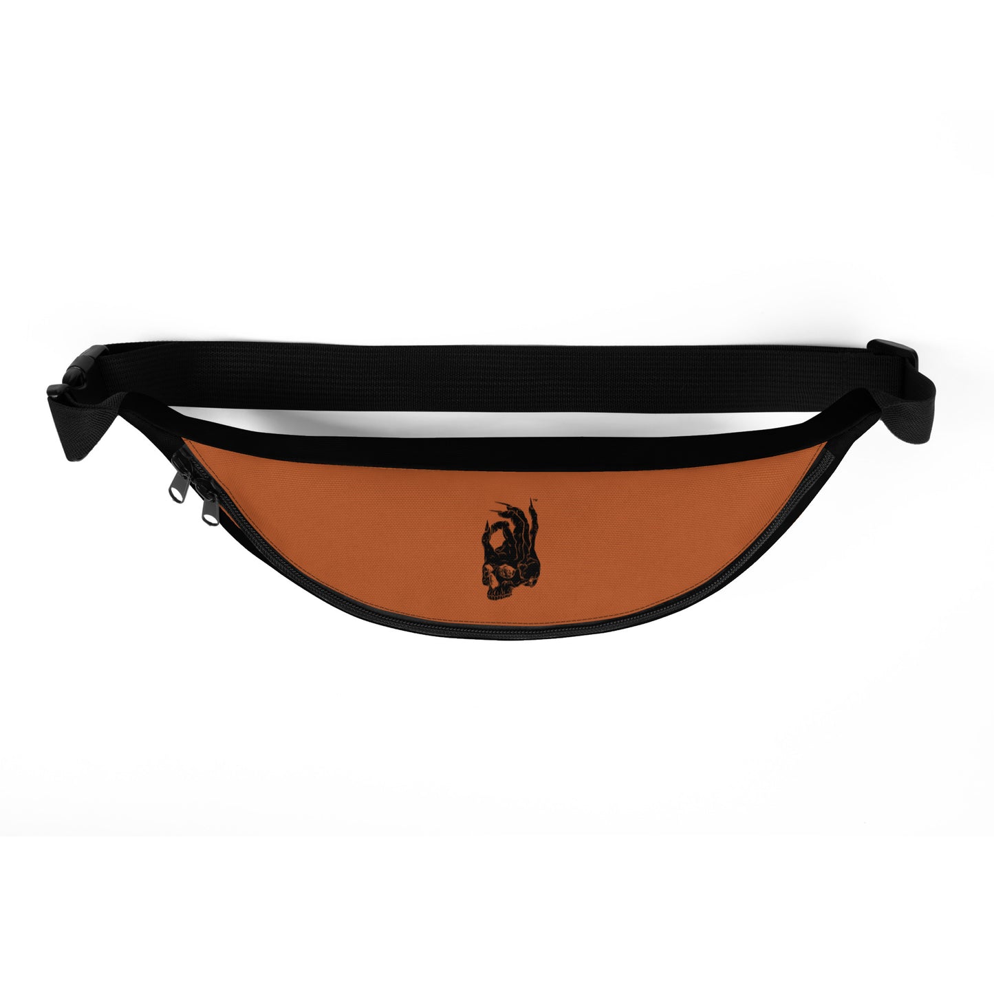 Top view of Hellbeing black and orange fanny pack