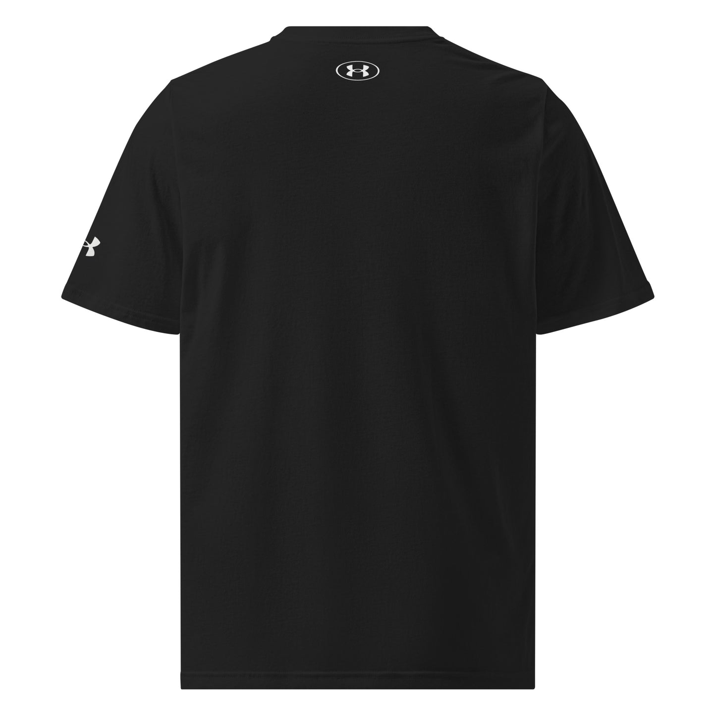 Back view of the Hellbeing Under Armour hiking skeleton black t-shirt