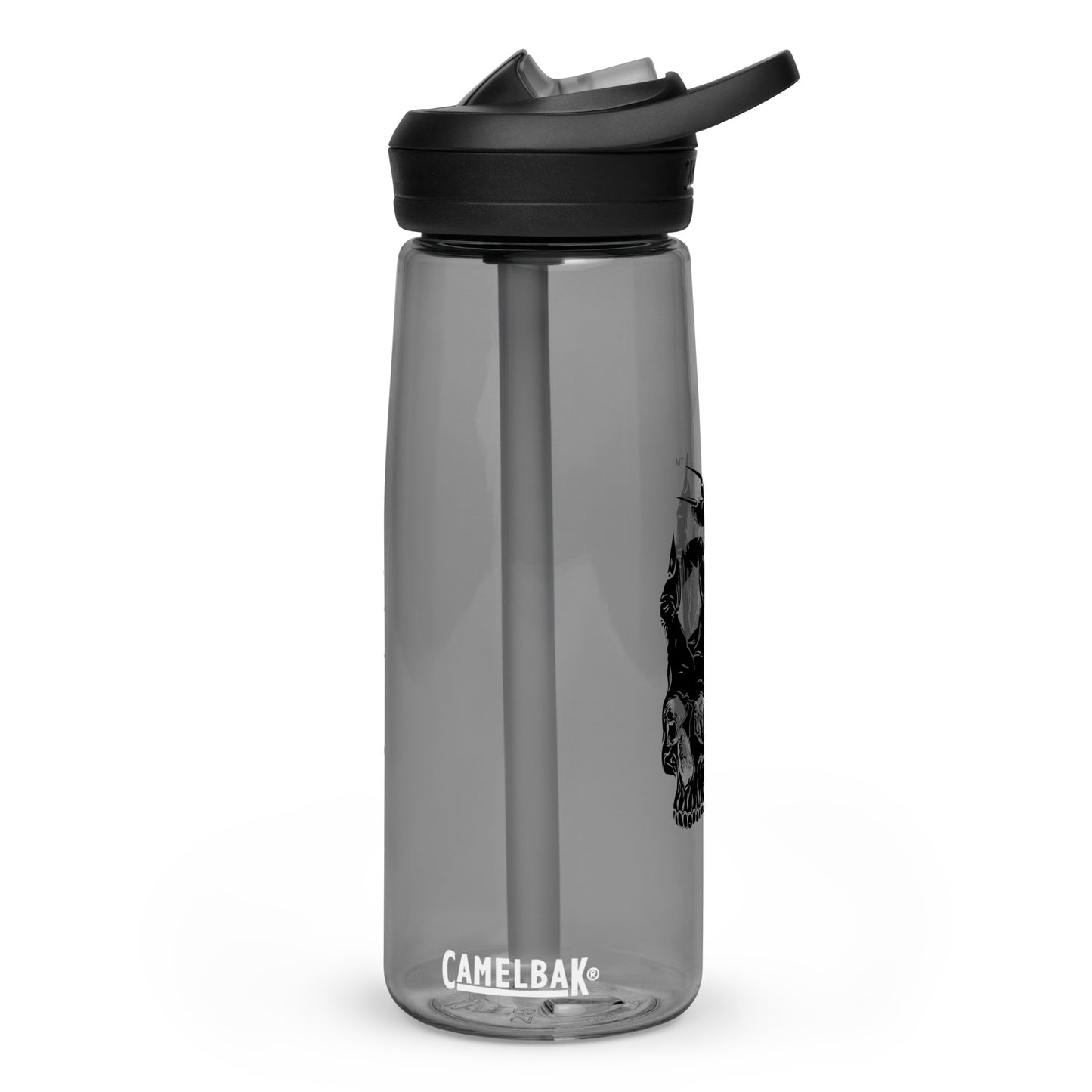 Front view of Hellbeing gray 24oz. CamelBak Eddy® Sport water bottle
