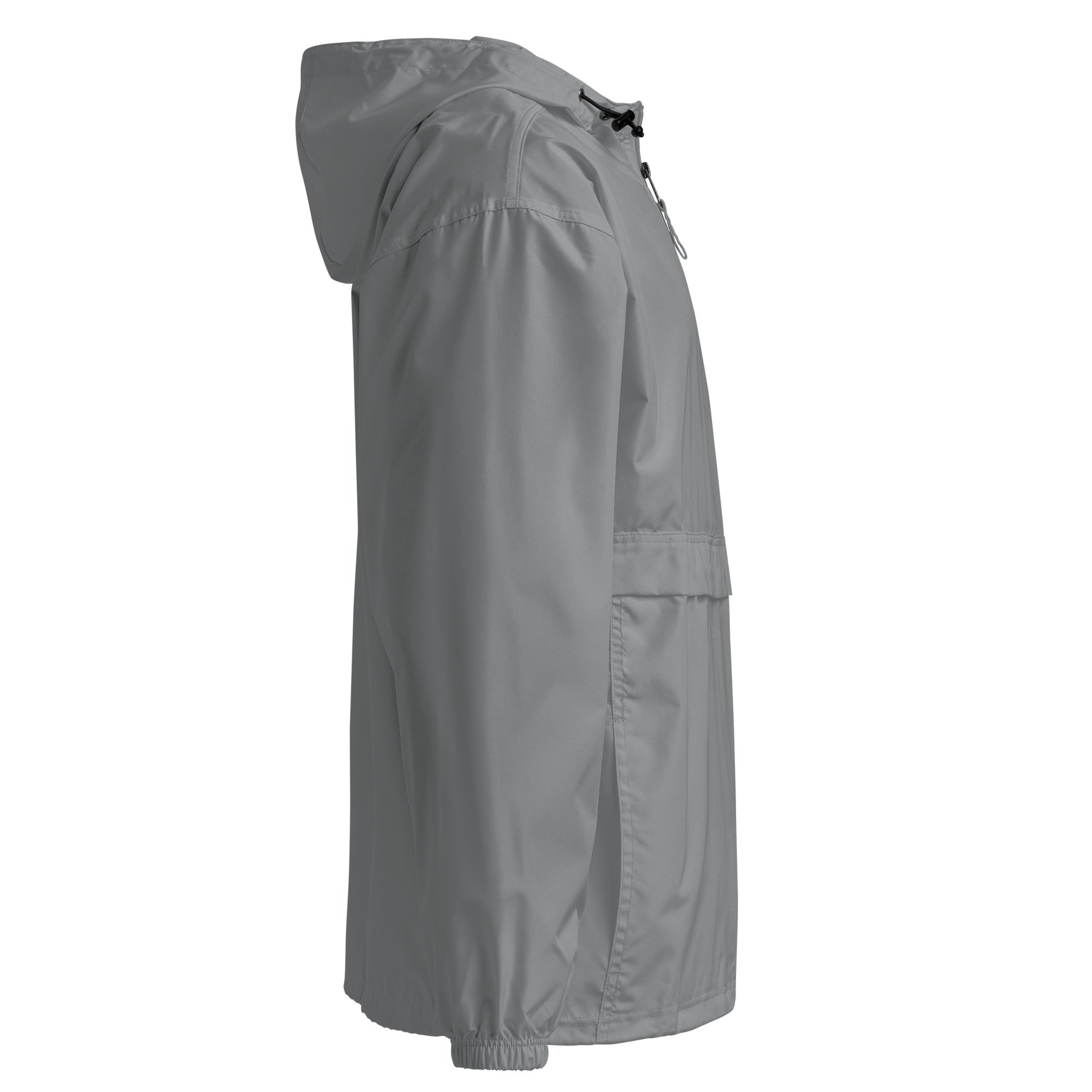 Hellbeing embroidered Champion packable jacket in gray, right side view