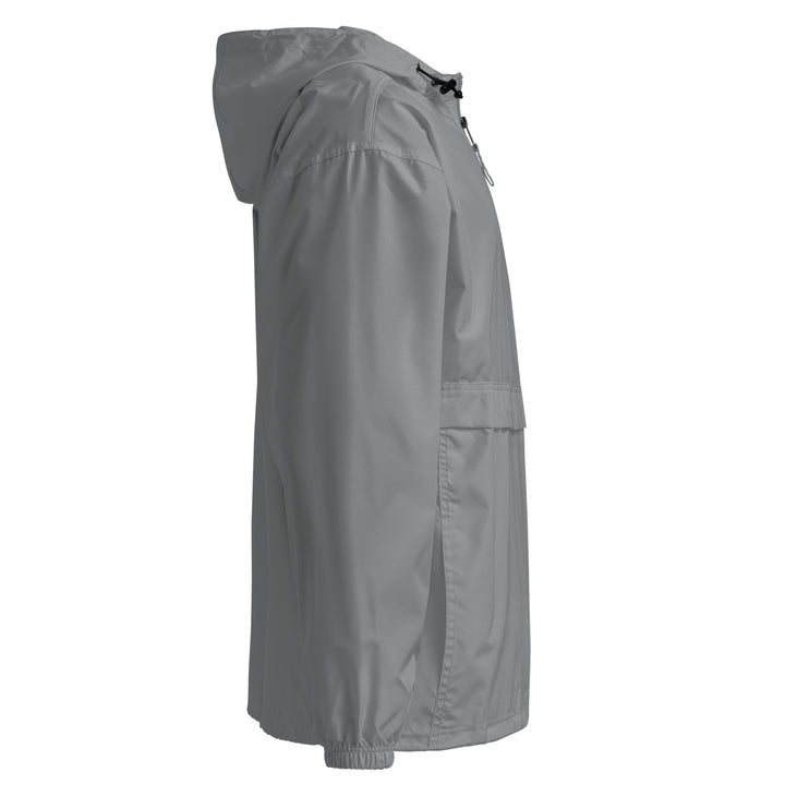 Hellbeing embroidered Champion packable jacket in gray, right side view