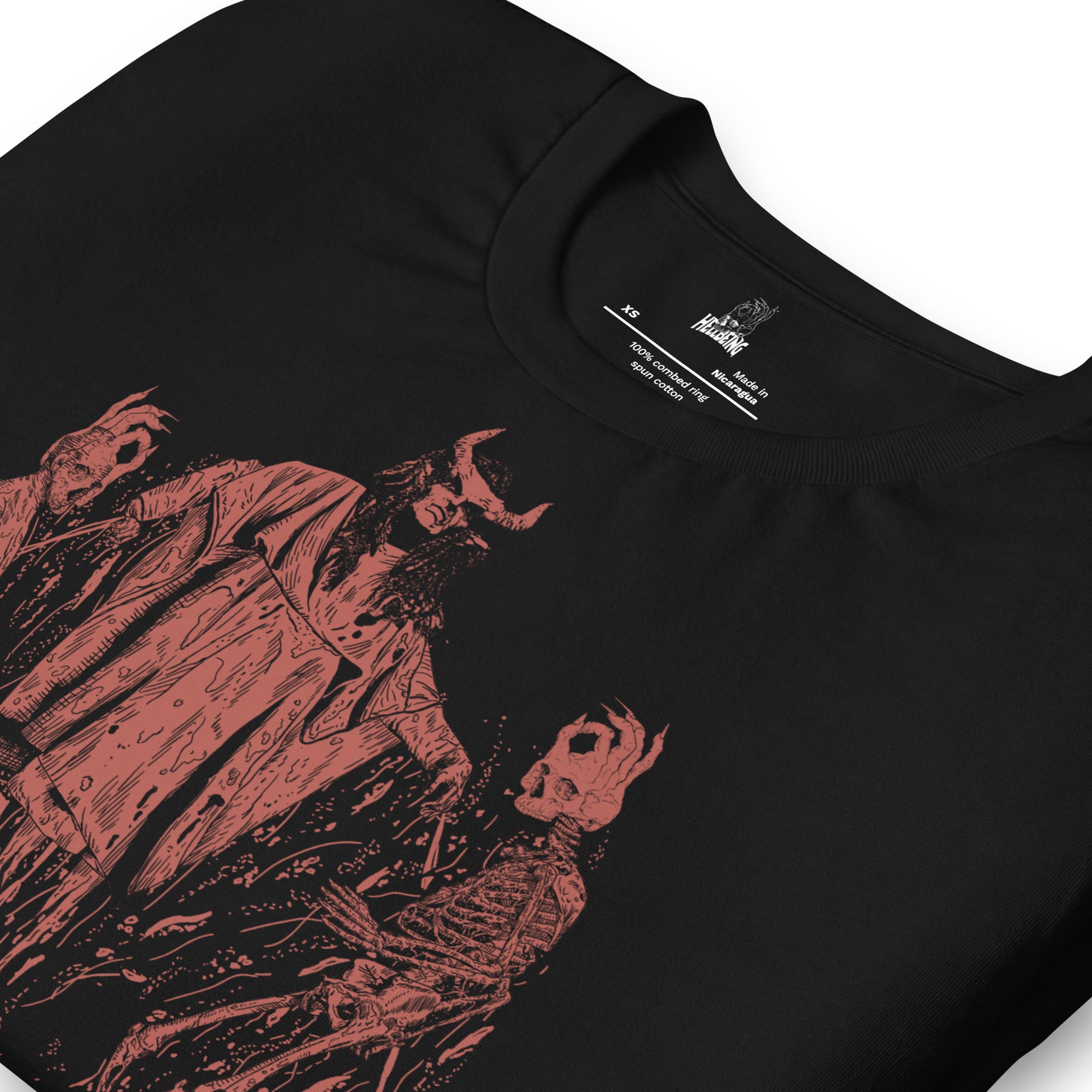 Hellbeing Overlord tee in black, front folded view
