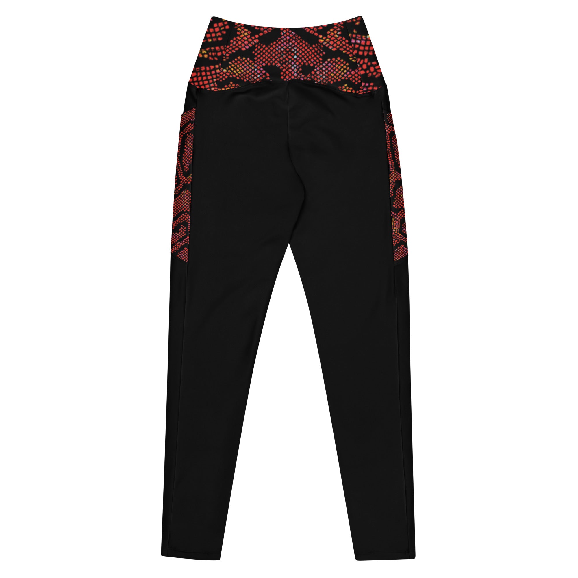 Hellbeing serpent snakeskin crossover leggings, back view
