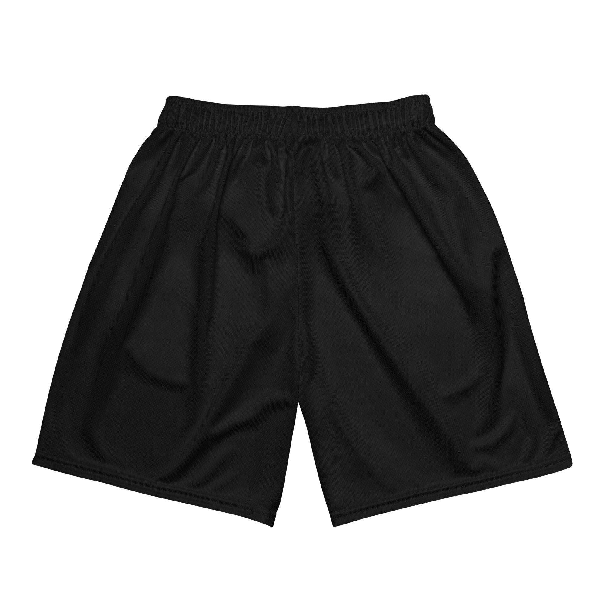 Hellbeing black mesh gym shorts, back view