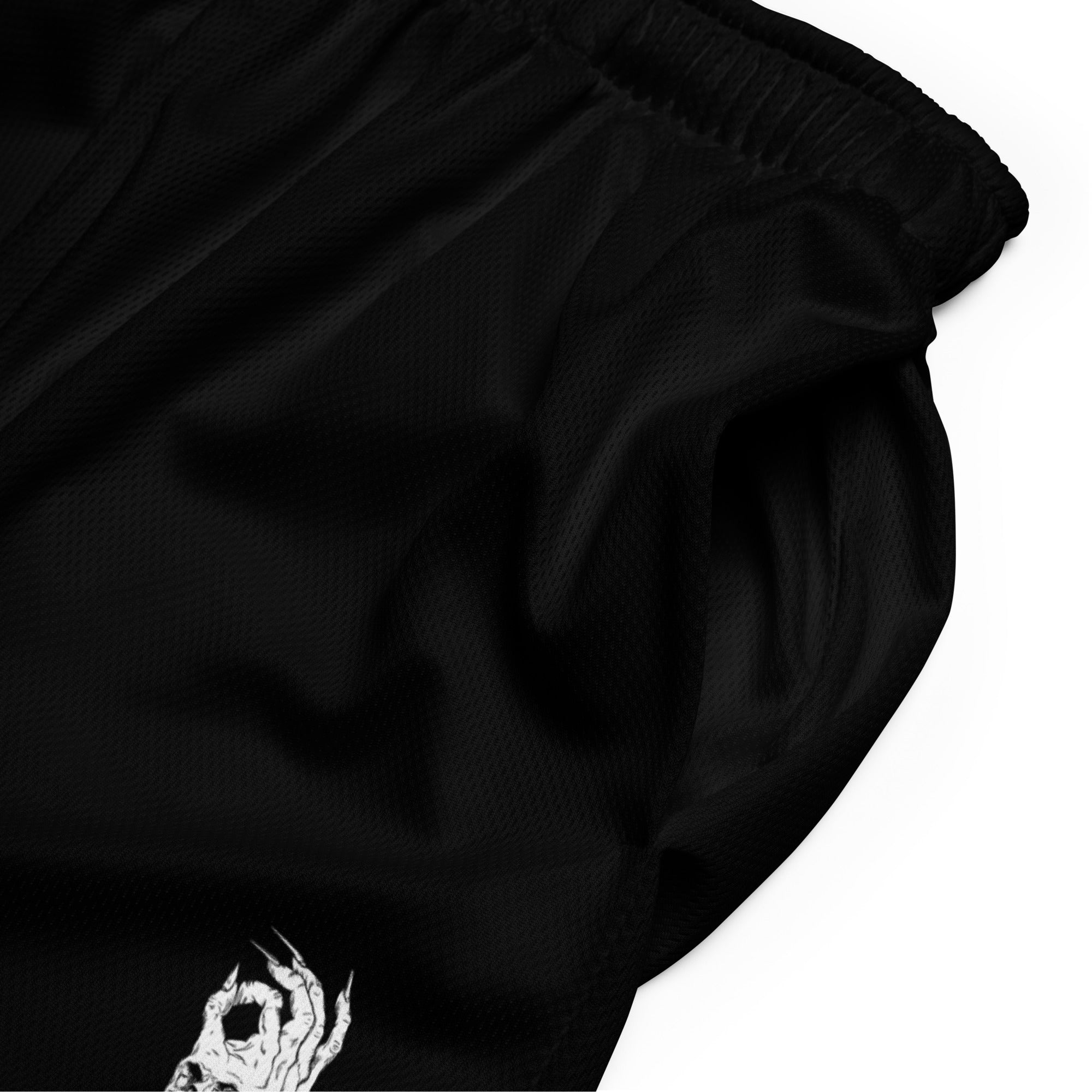 Hellbeing black mesh gym shorts, fabric detail
