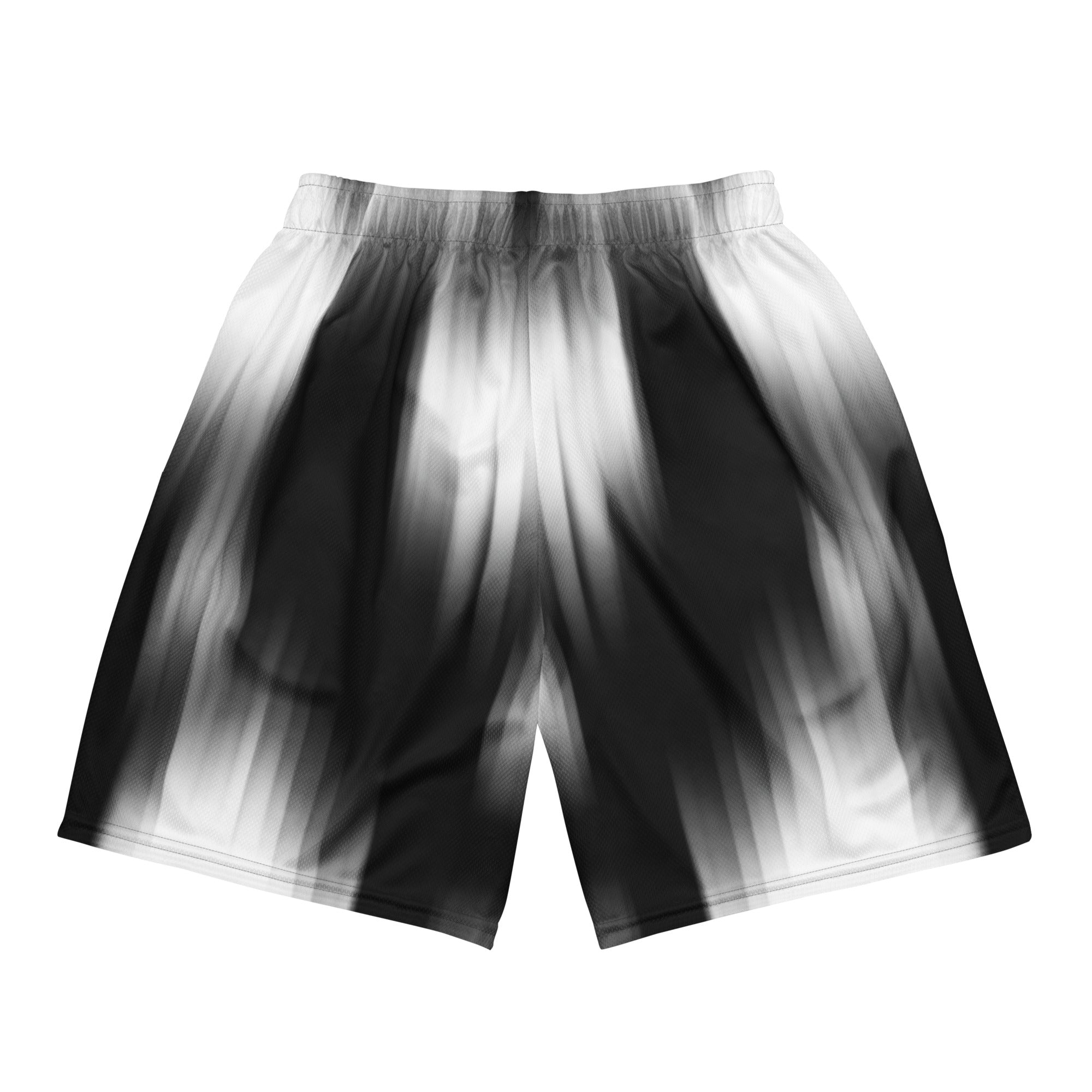 Hellbeing grayscale mesh gym shorts, back view