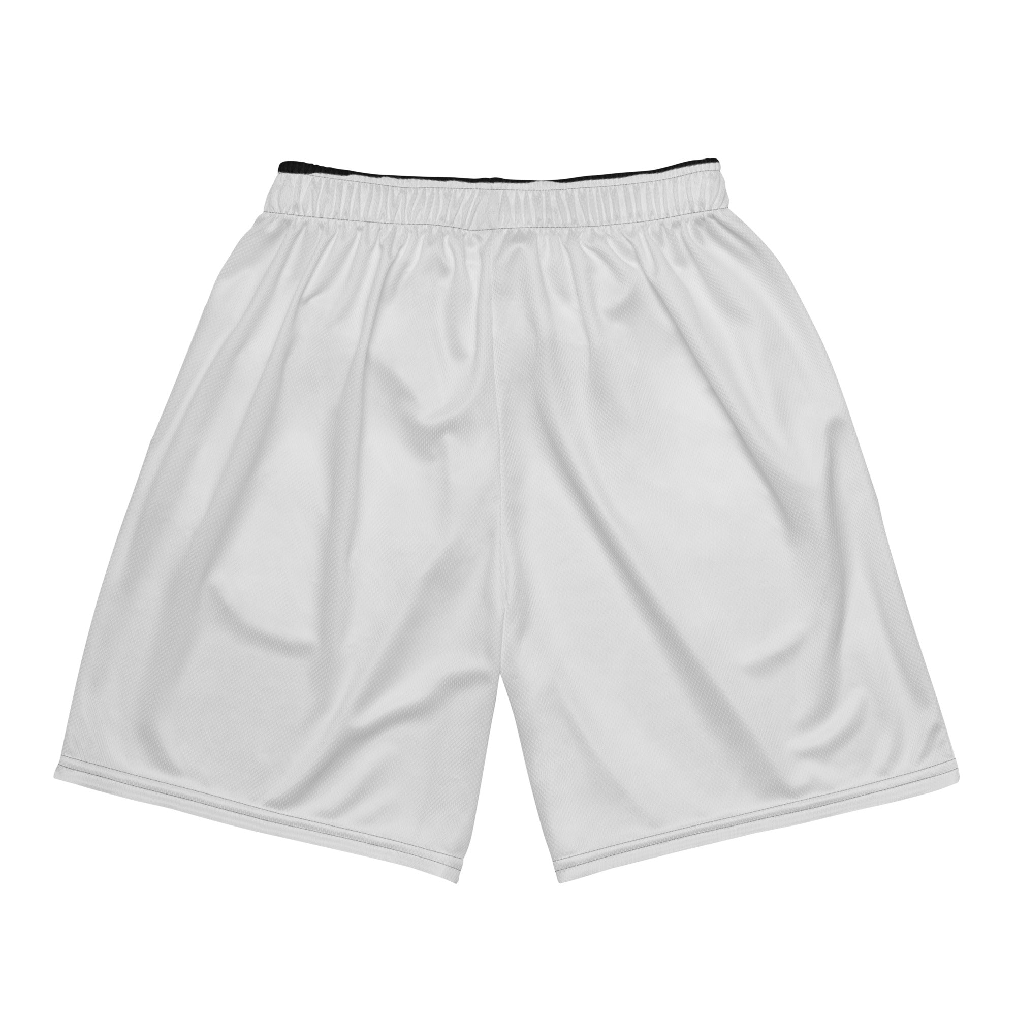 Hellbeing light gray mesh gym shorts, back view