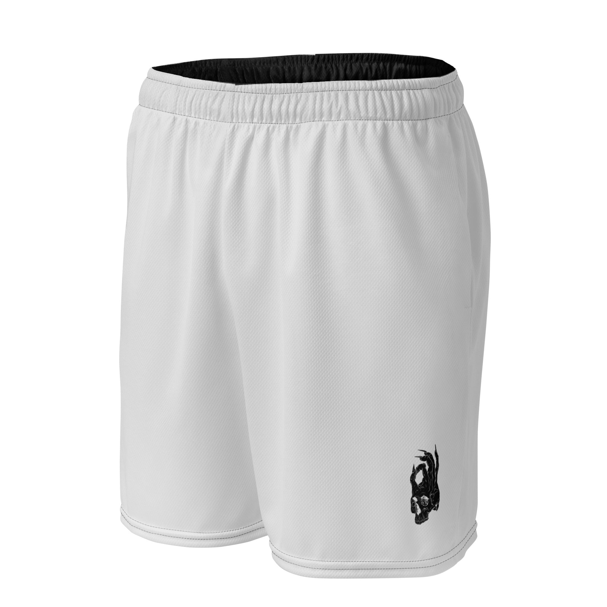 Hellbeing light gray mesh gym shorts, front view