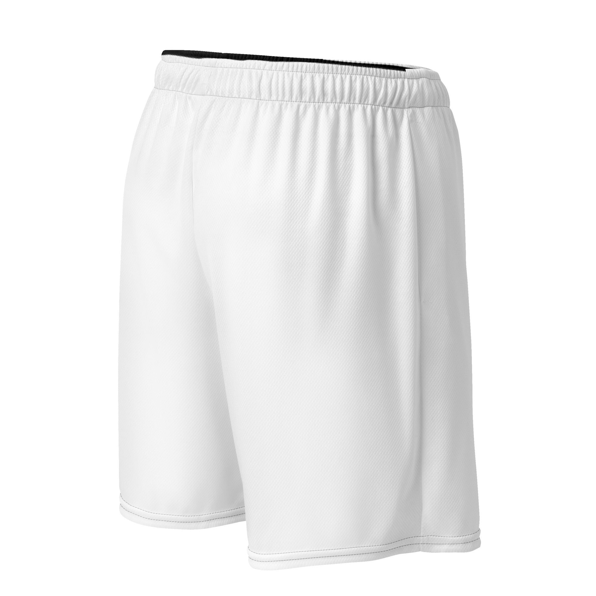 Hellbeing white mesh gym shorts, back detail