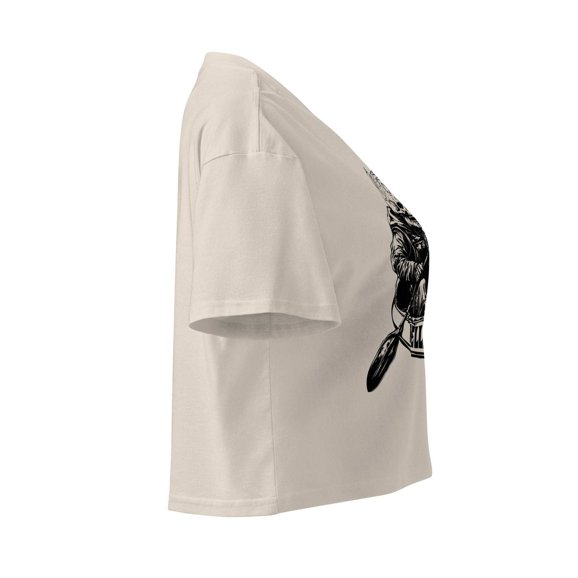 Hellbeing kayak skeleton crop top in bone, right side view