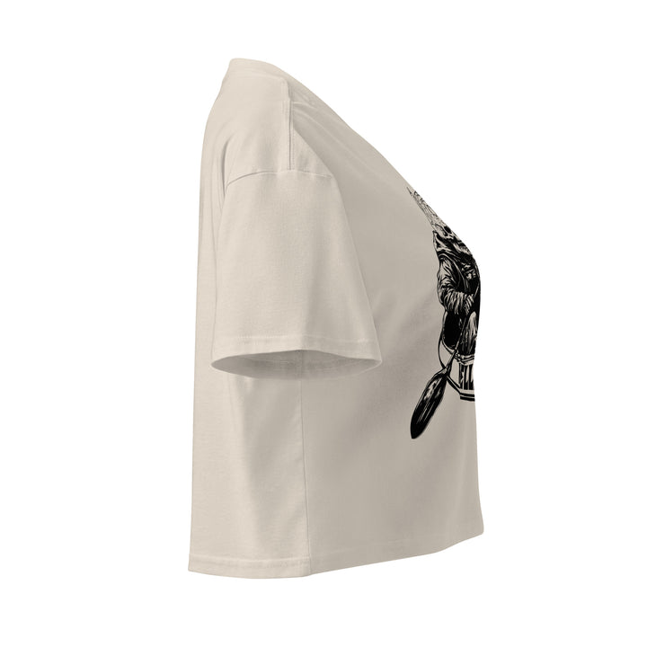 Hellbeing kayak skeleton crop top in bone, right side view
