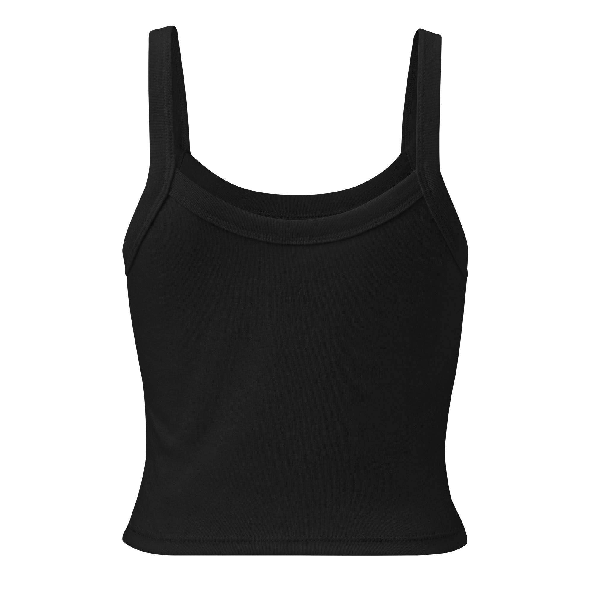 Hellbeing micro-rib tank top in black, back view