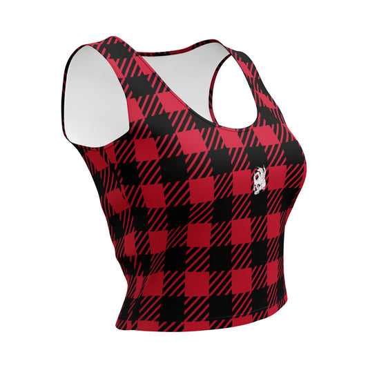 Hellbeing Red Plaid Crop top