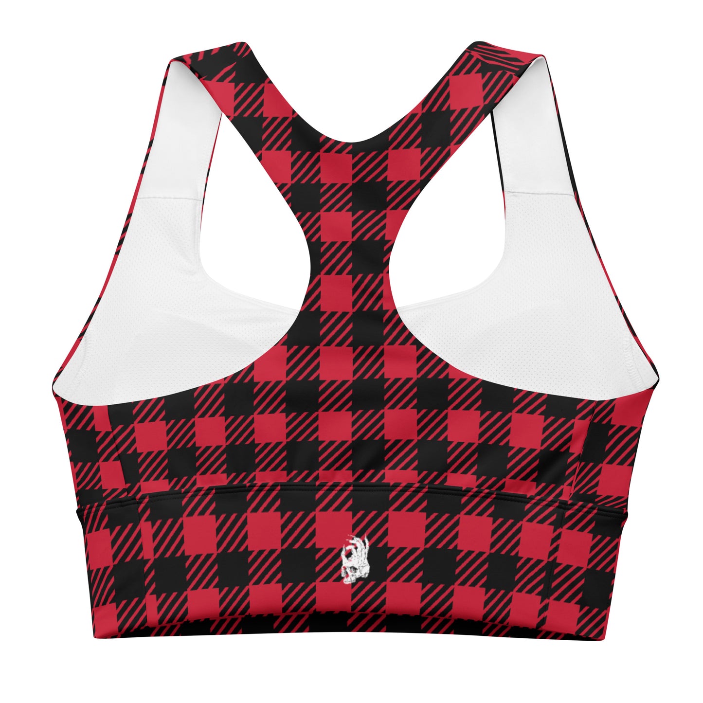 Hellbeing Red Plaid Longline sports bra