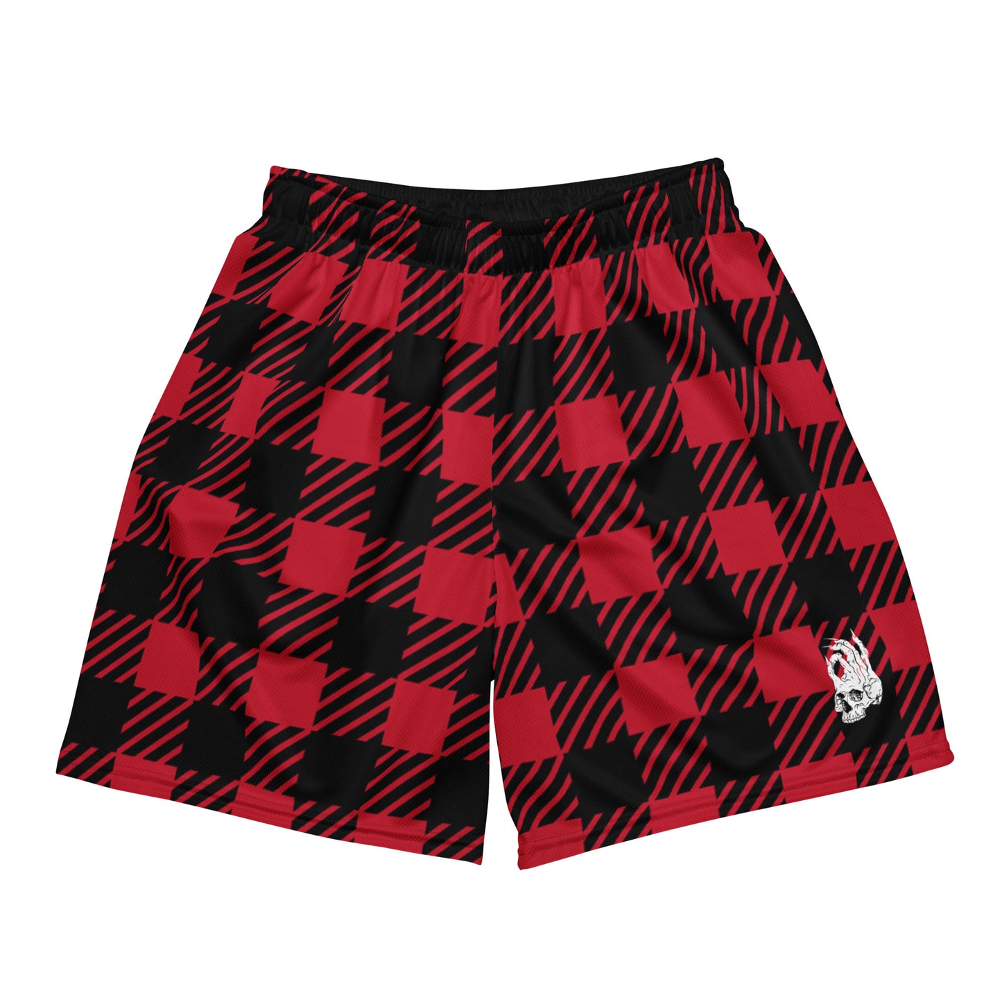 Hellbeing red plaid mesh shorts