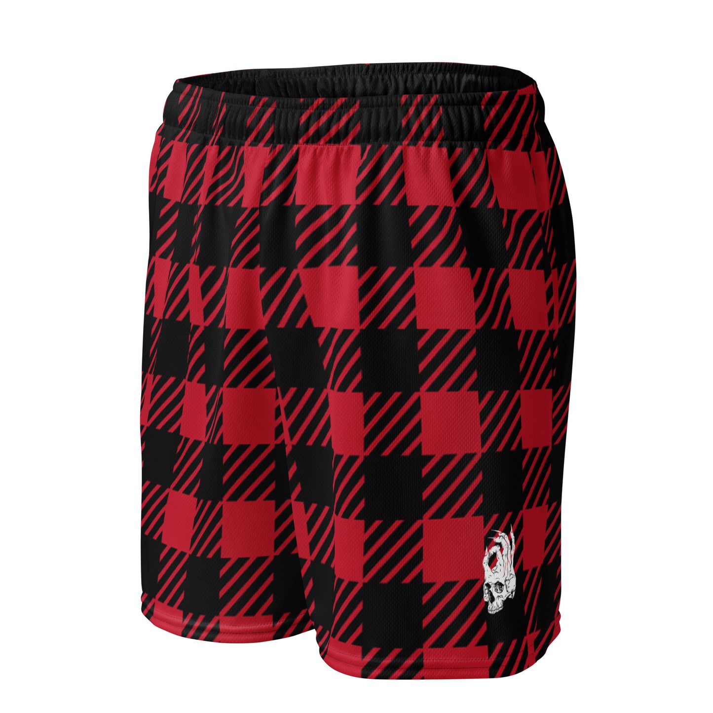 Hellbeing red plaid mesh shorts