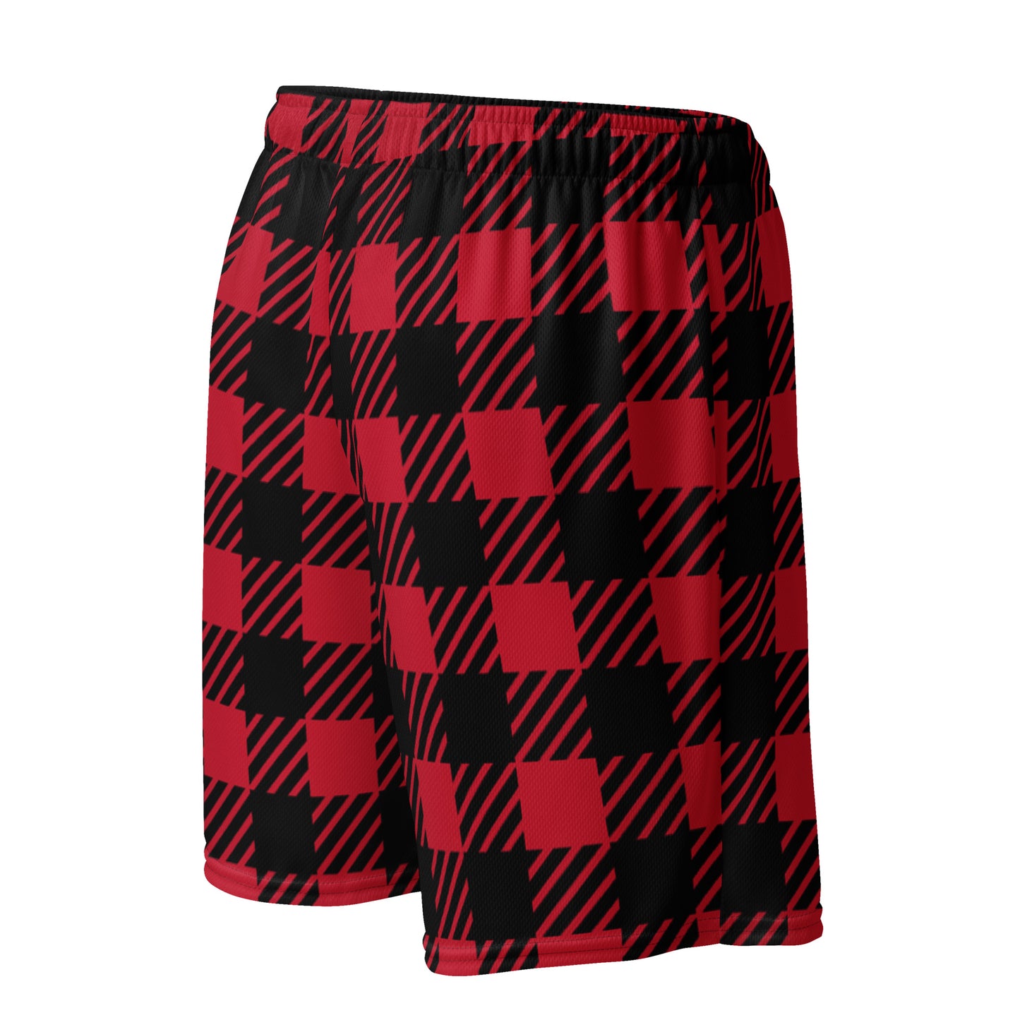 Hellbeing red plaid mesh shorts