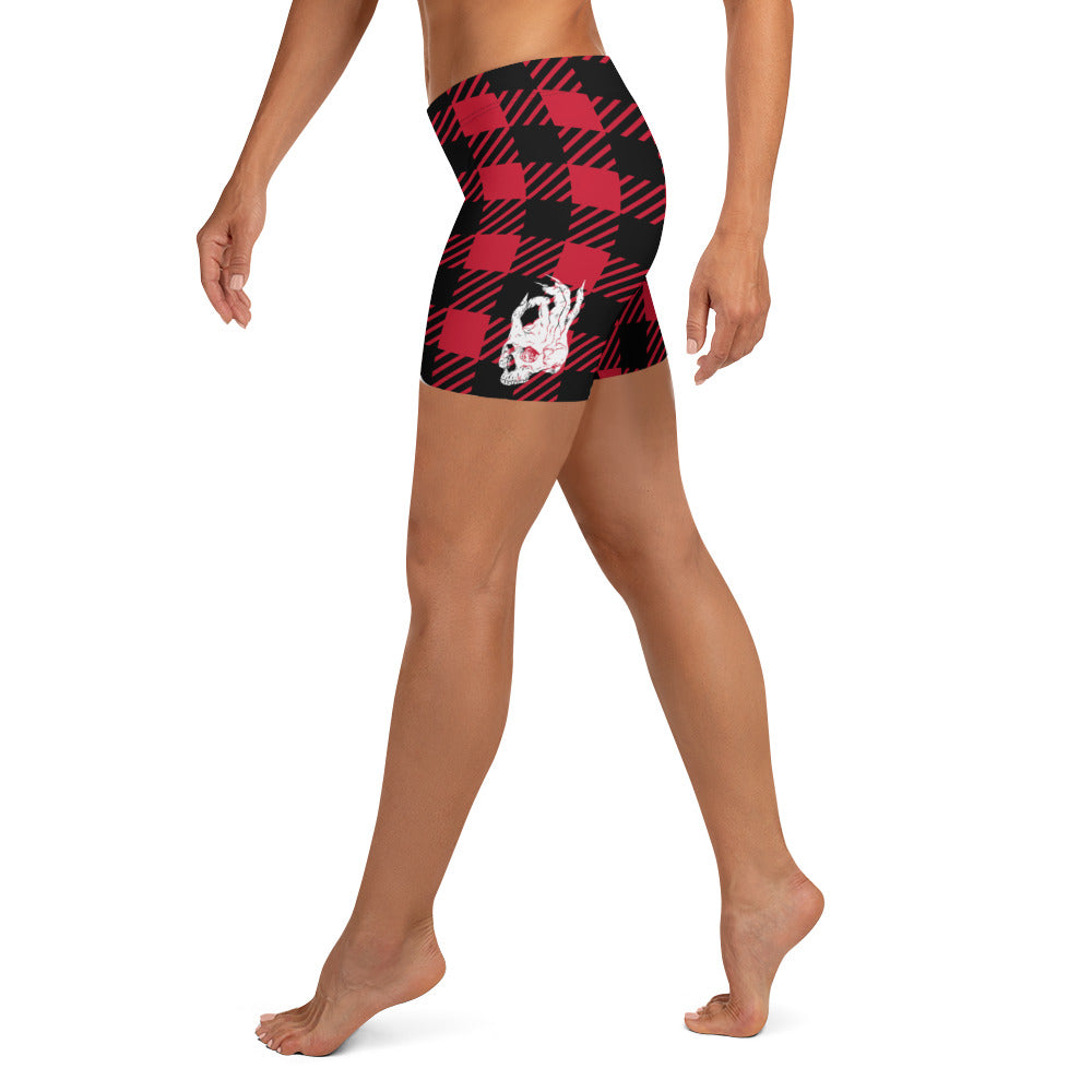 Hellbeing red plaid shorts