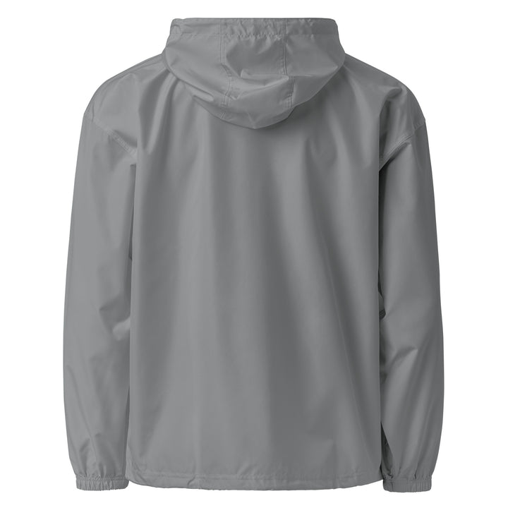 Hellbeing embroidered Champion packable jacket in gray, back view
