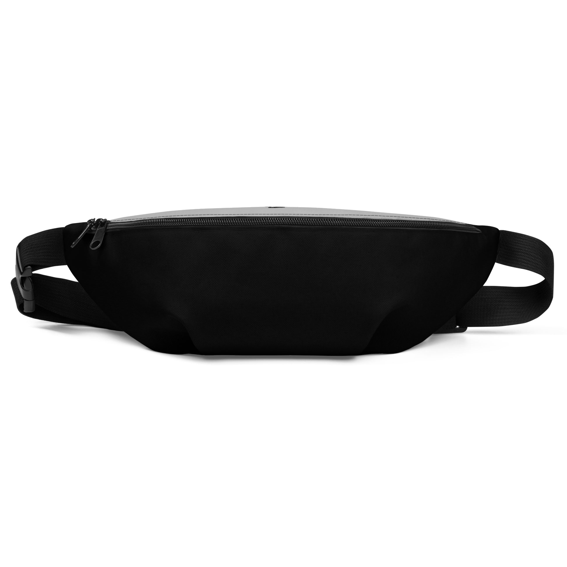 Front view of Hellbeing black and gray fanny pack