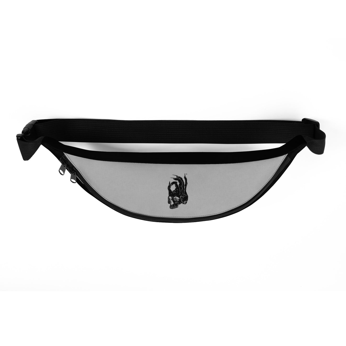 Top view of Hellbeing black and gray fanny pack