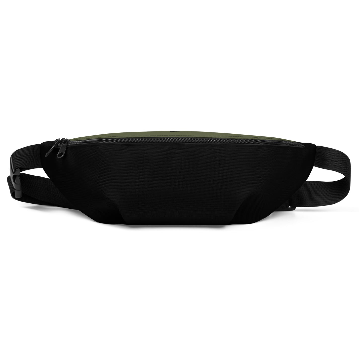 Front view of Hellbeing black and green fanny pack