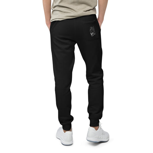 Hellbeing skull logo back of black fleece sweatpants