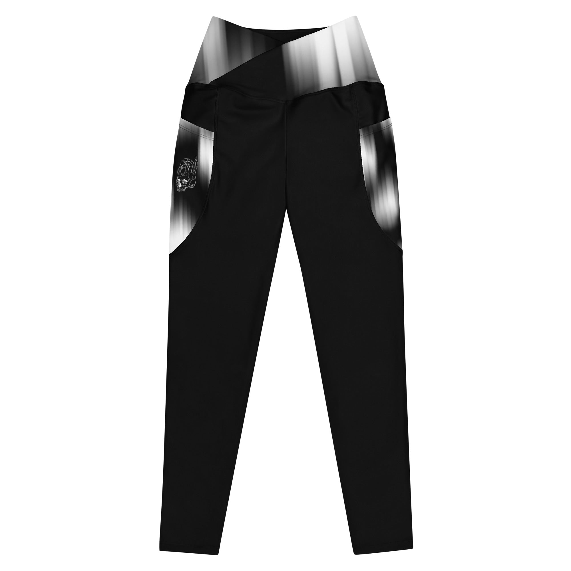 Hellbeing grayscale crossover leggings, front view