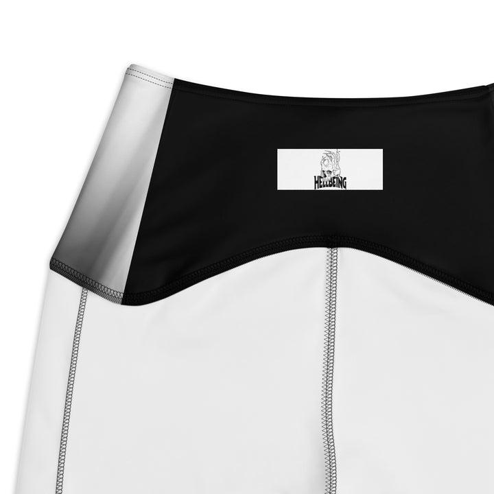 Hellbeing grayscale crossover leggings, inside tag detail