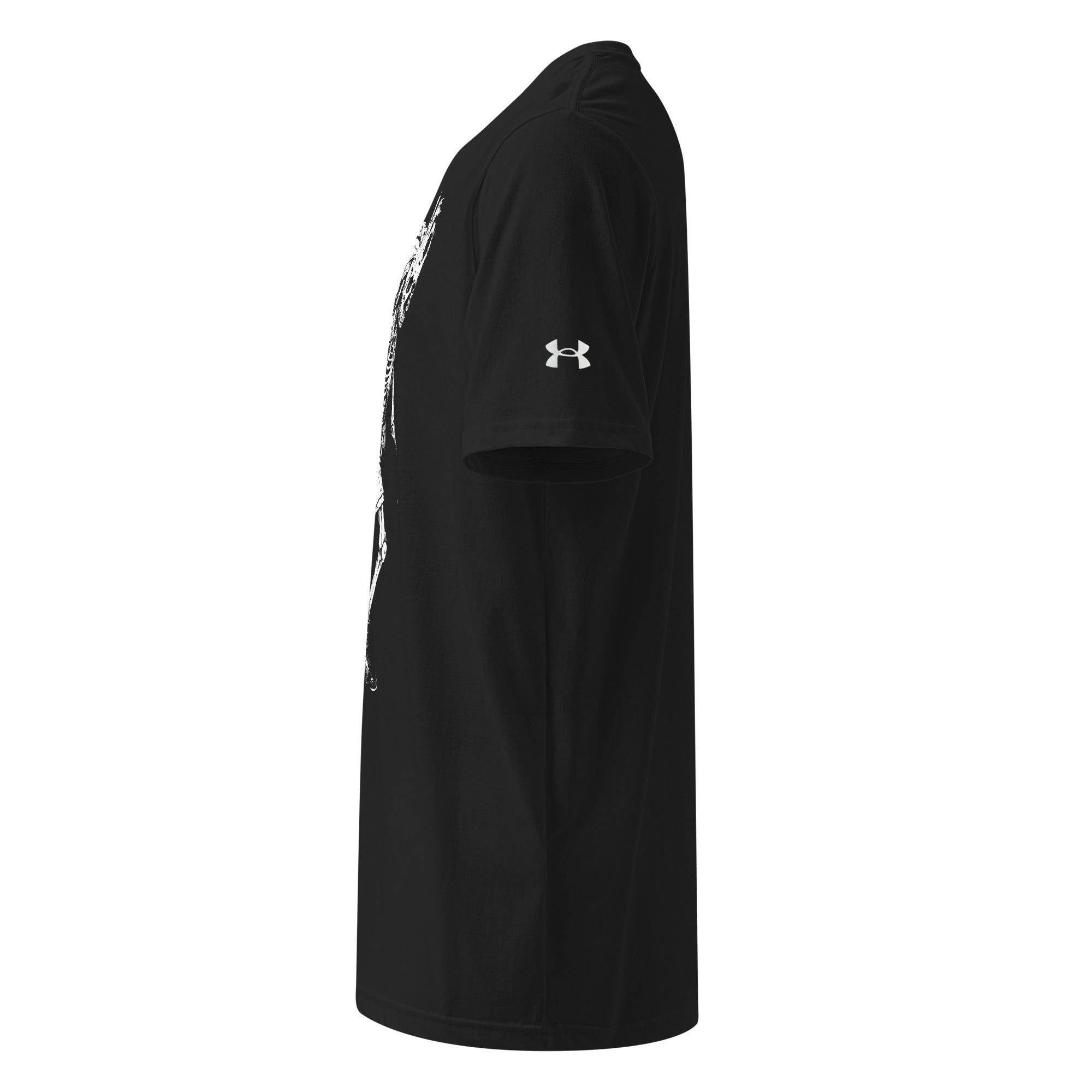 Hellbeing hiking skeleton performance tee in black, left side view