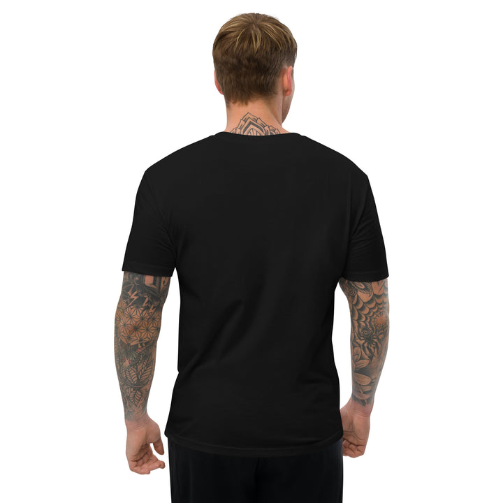 Hellbeing embroidered skull fitted tee in black, back view