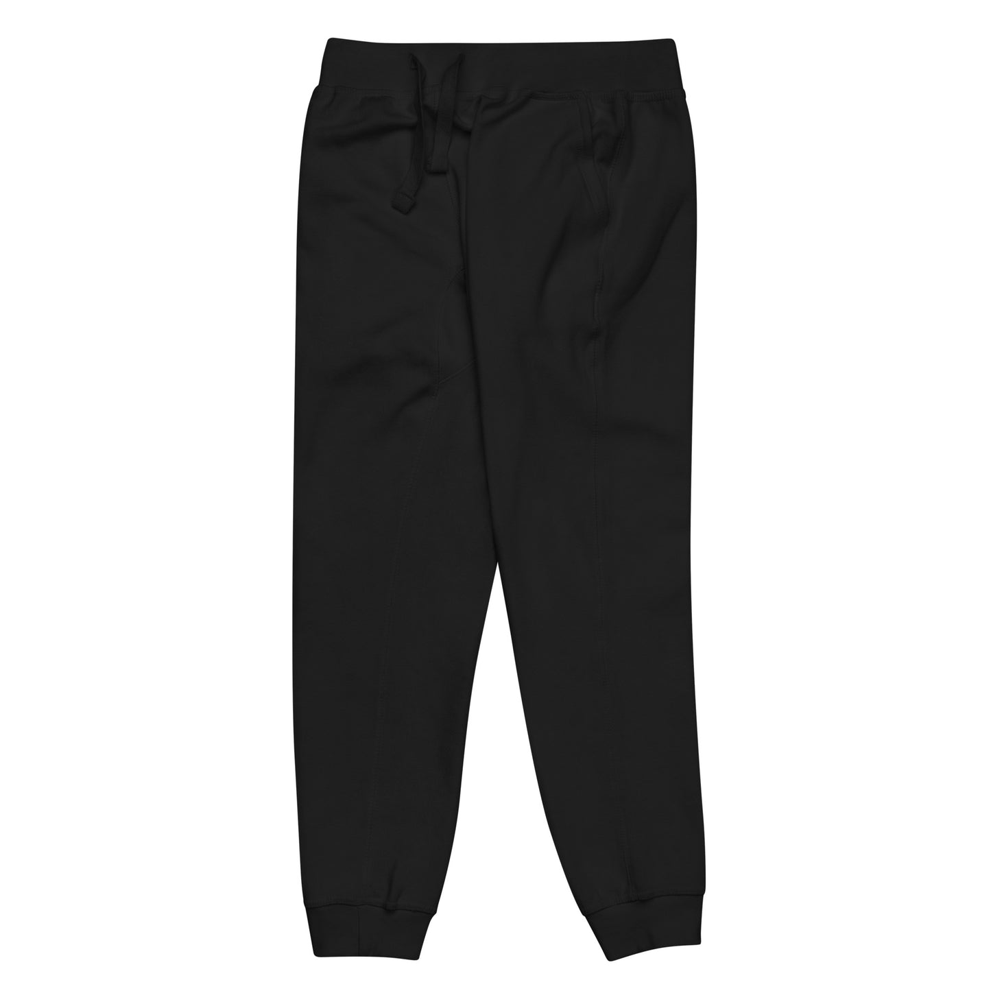 Hellbeing skull logo front of black fleece sweatpants