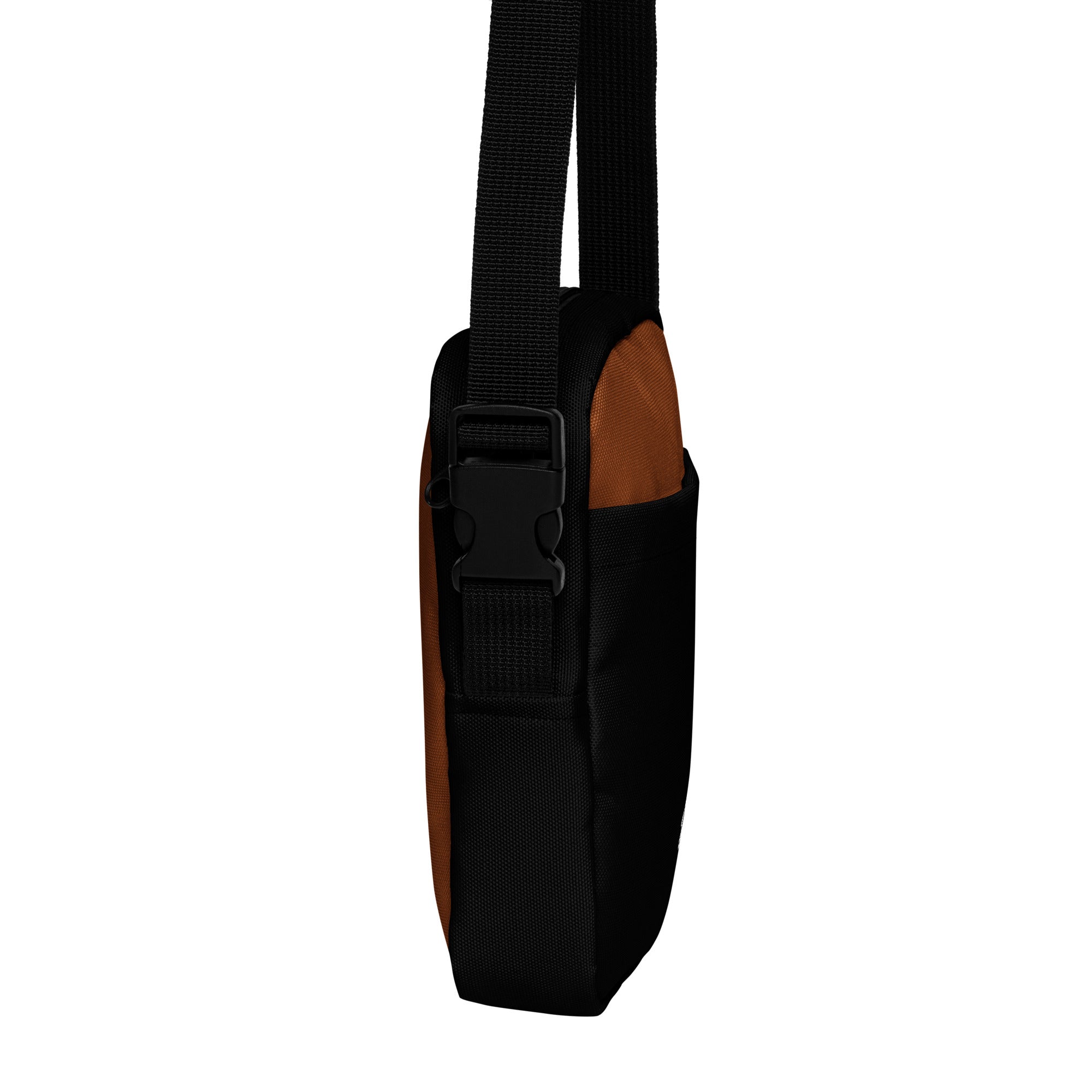 Hellbeing black saddle utility crossbody bag, right side view
