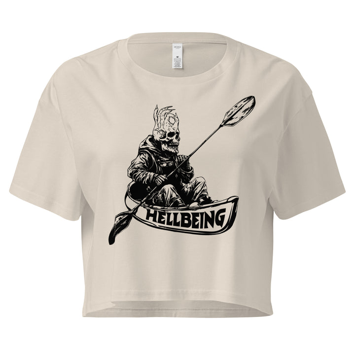 Hellbeing kayak skeleton crop top in bone, front view