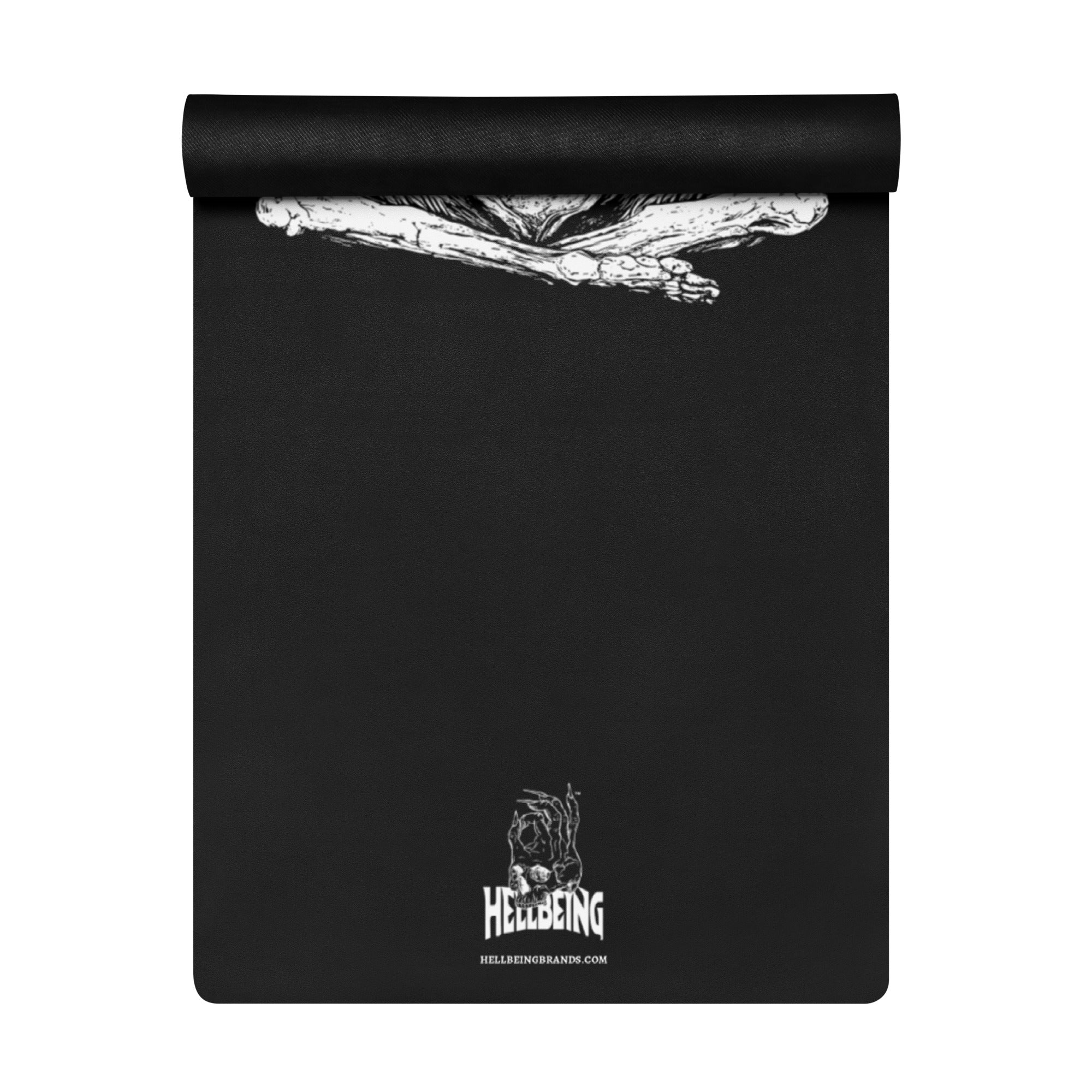 Hellbeing meditating skeleton yoga mat, alternate top view
