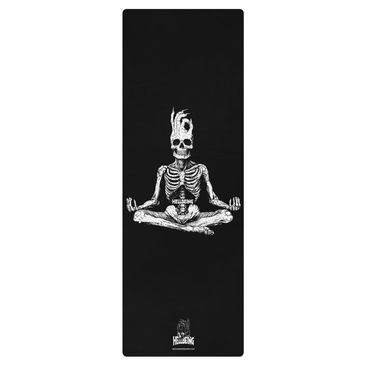 Hellbeing meditating skeleton yoga mat, flat top view