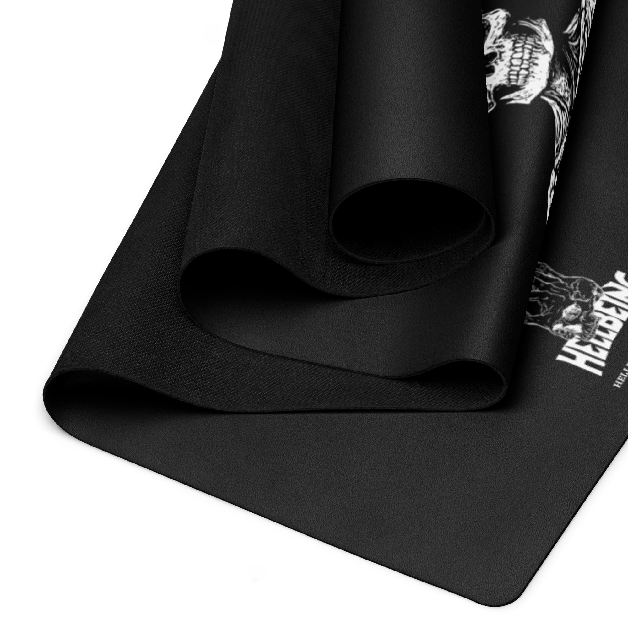 Hellbeing meditating skeleton yoga mat, design close-up