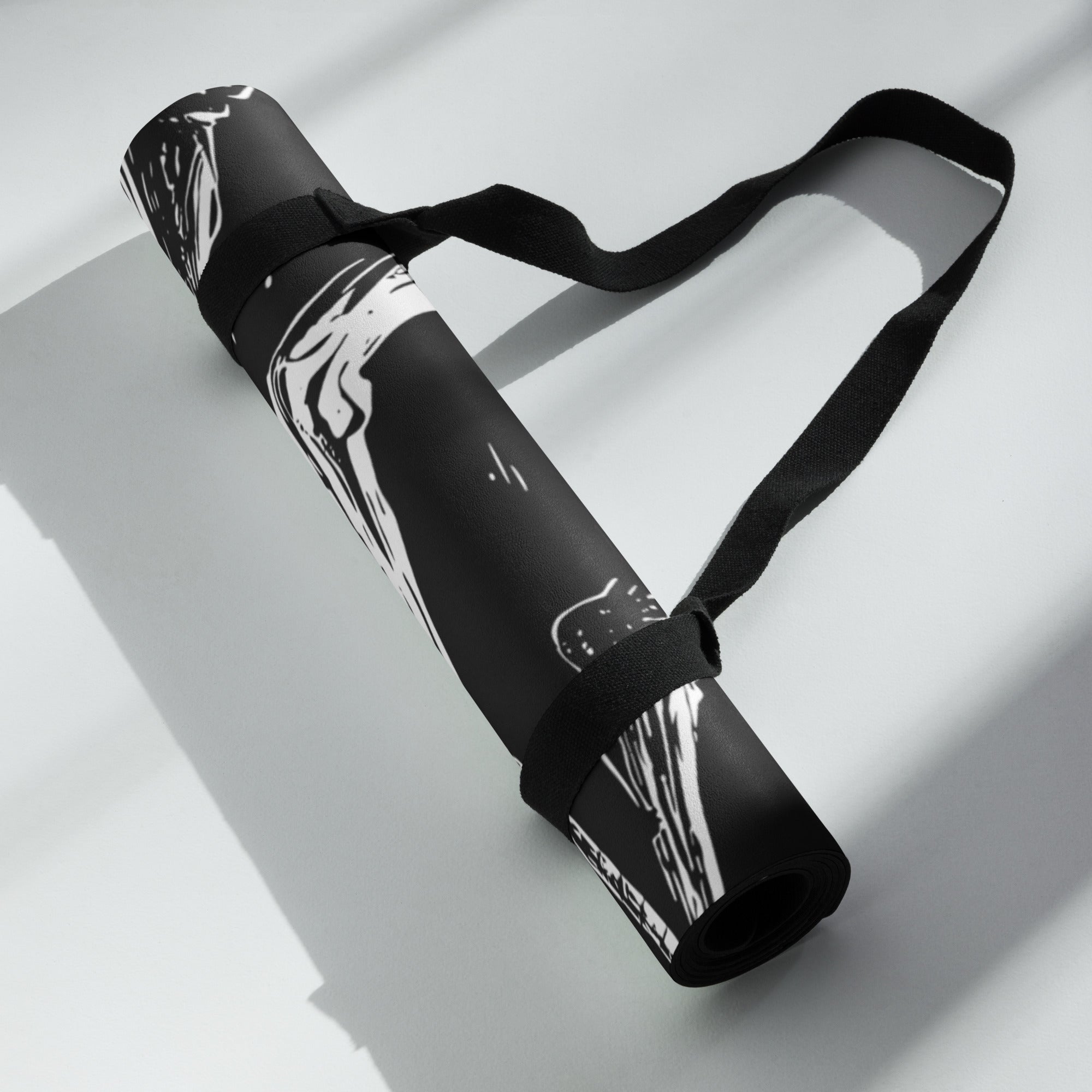 Hellbeing cycling yoga mat, rolled, alternate angle