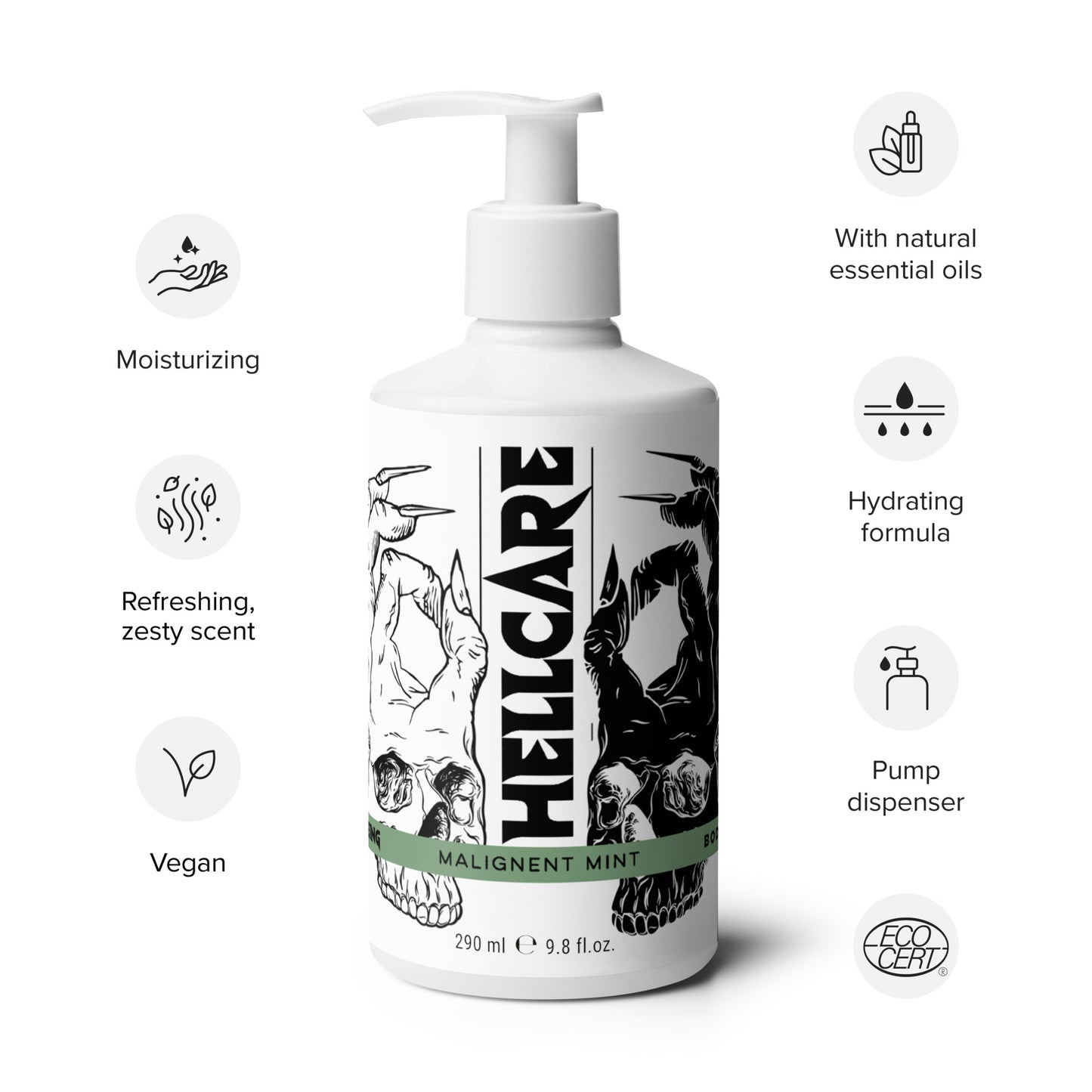 Hellbeing Hellcare Malginent Mint body lotion