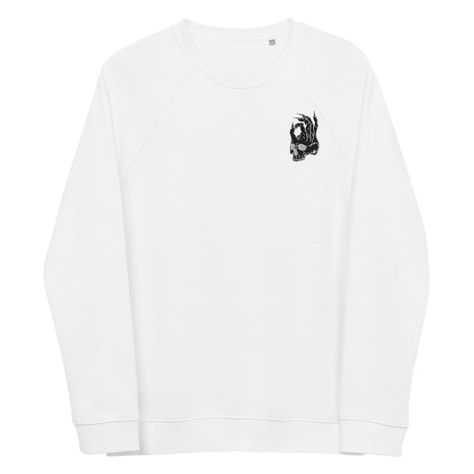 Hellbeing embroidered organic raglan sweatshirt in white