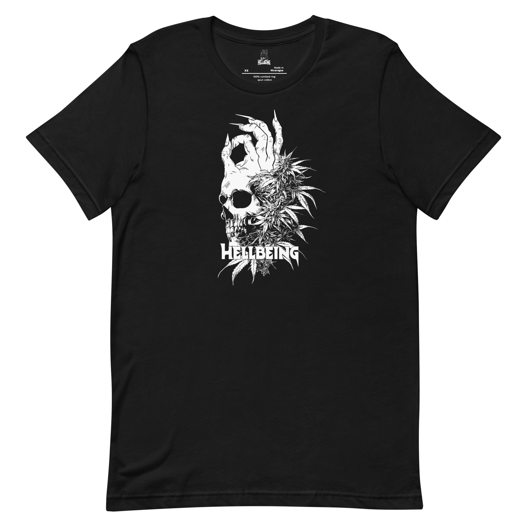 Hellbeing Weed black t-shirt, front close-up