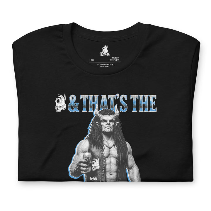 Hellbeing The Bottom Line black tee, front folded view