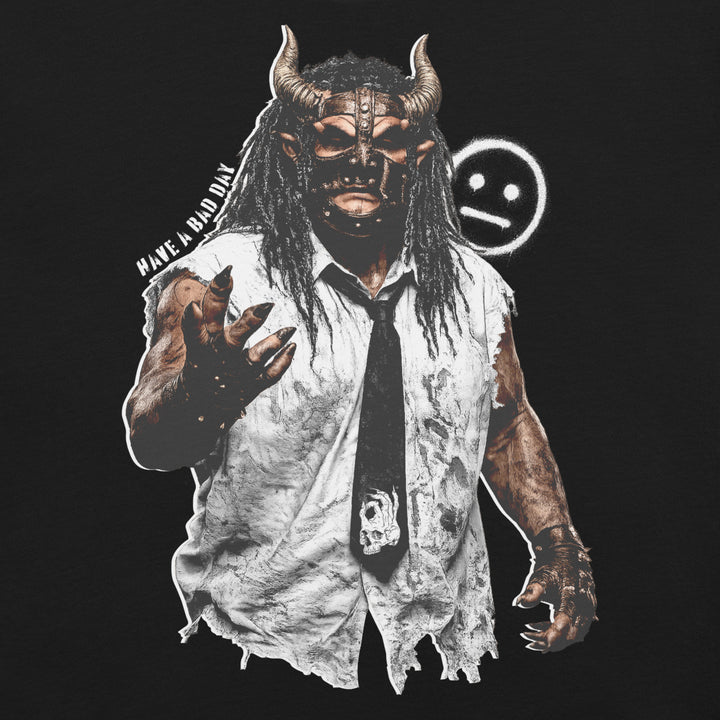 Hellbeing Have a Bad Day black tee, front angle view