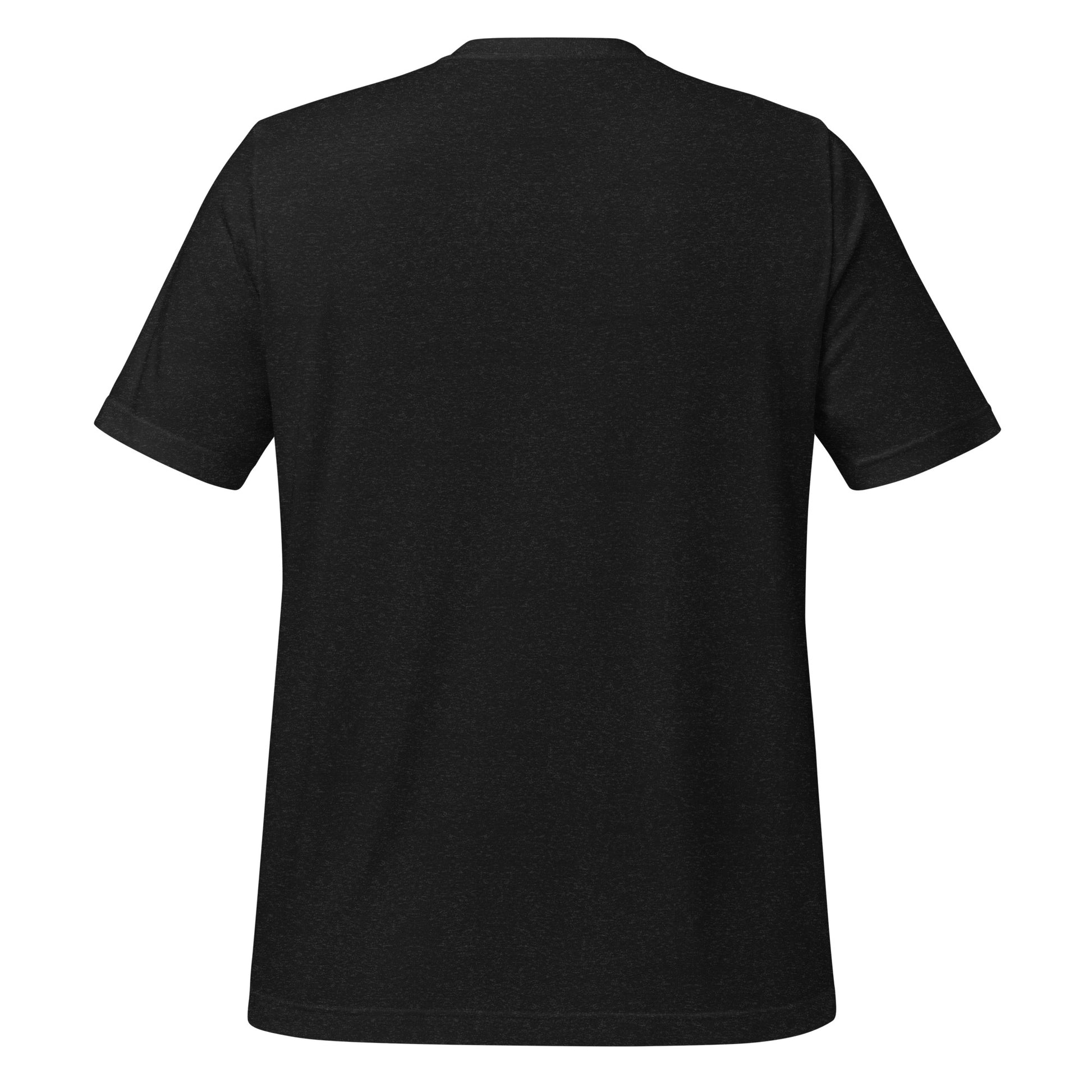 Hellbeing Give Us This Day Our Daily Shred black heather t-shirt, back view