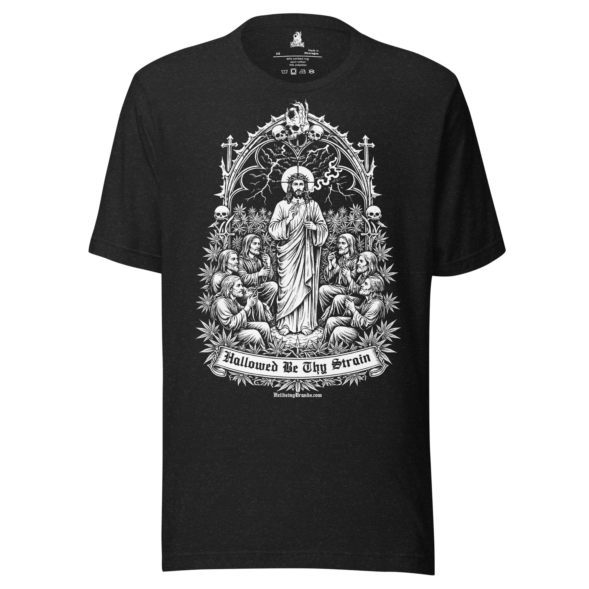 Hellbeing Hallowed Be Thy Strain black heather t-shirt, front view
