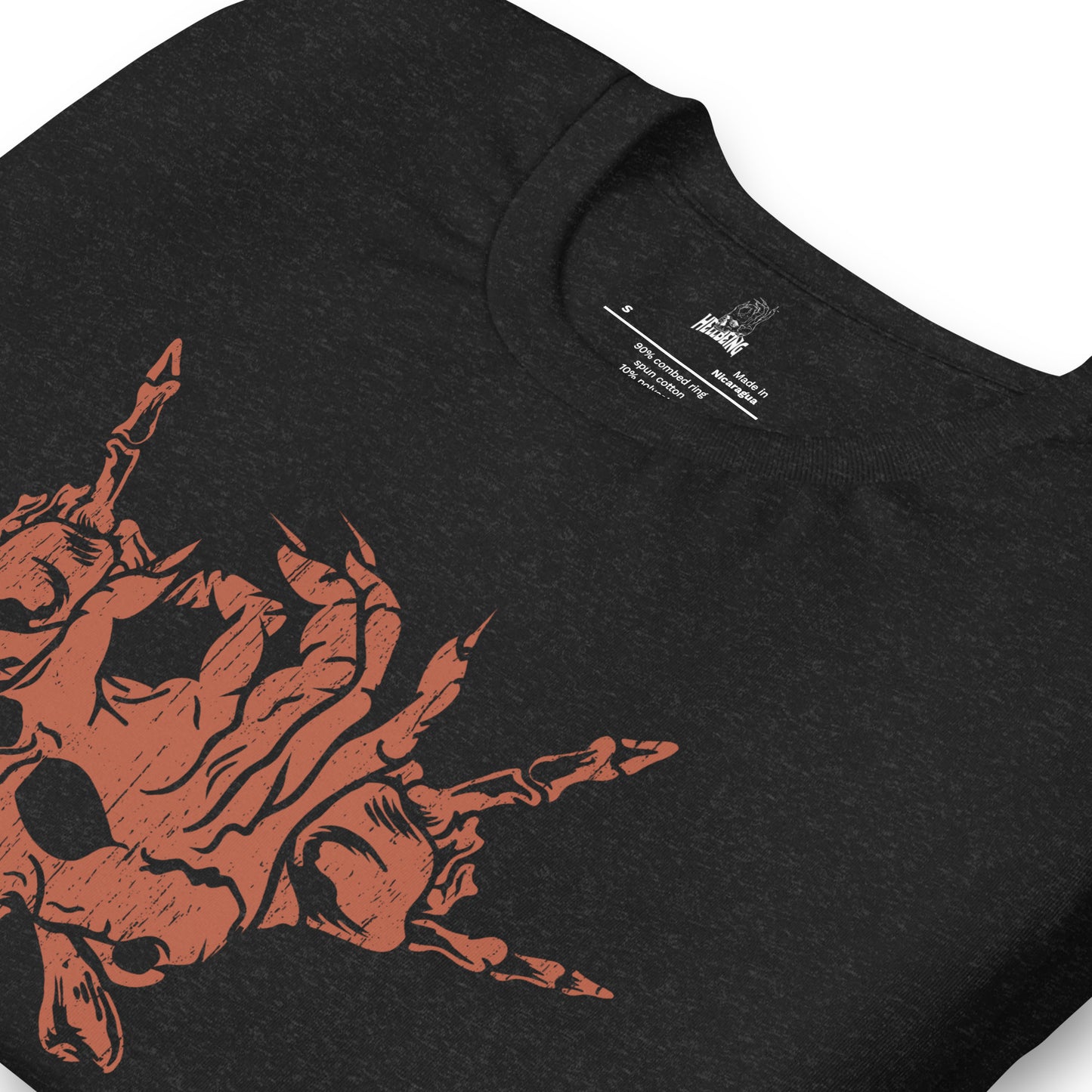 Hellbeing Skull and Crossbones t-shirt red on black heather